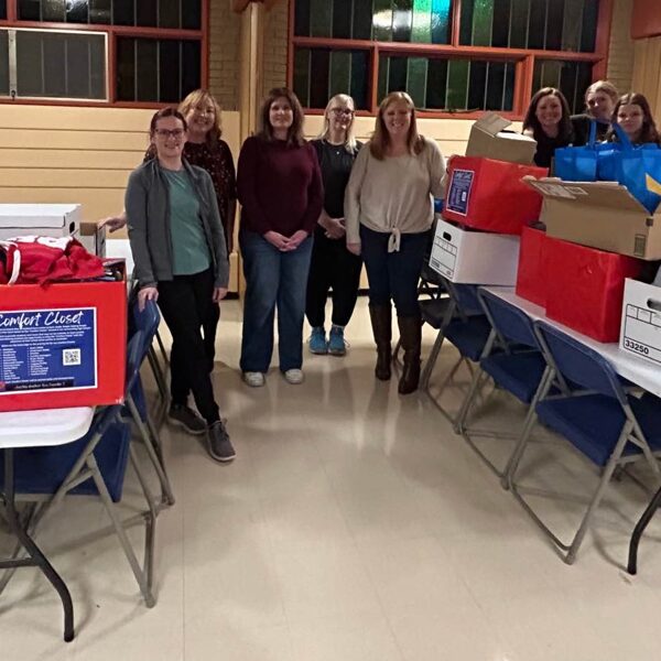 Sorting donations at the Comfort Closet with People Helping People