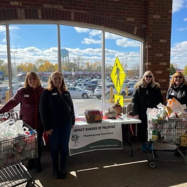 Collecting food for Thanksgiving Baskets for Palatine Township