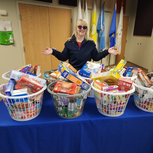 Collecting food for Thanksgiving Baskets for Palatine Township