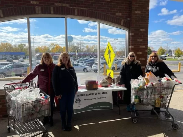 Collecting food for Thanksgiving Baskets for Palatine Township