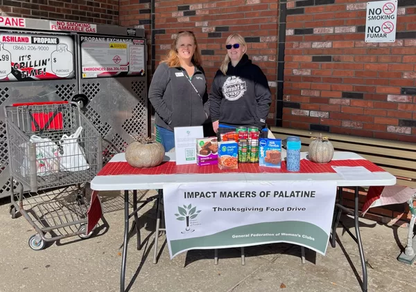 Collecting food for Thanksgiving Baskets for Palatine Township