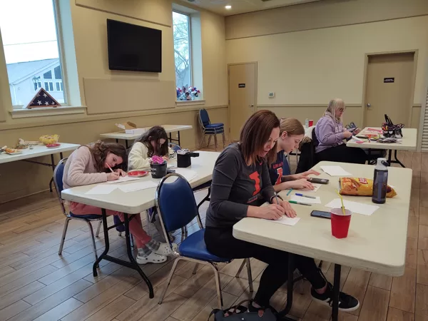 Making cards for people serving in the military